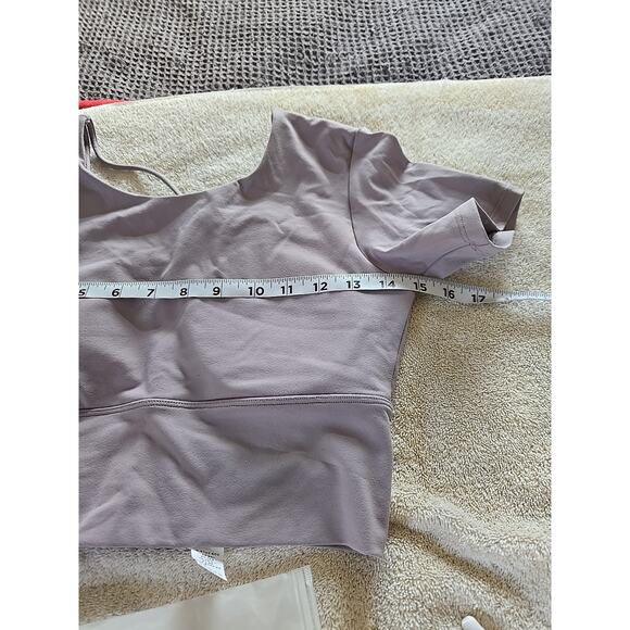 NWT!! Halara Short Sleeve Backless Criss Cross Cropped Active Top SM Iris Purple - Picture 6 of 7